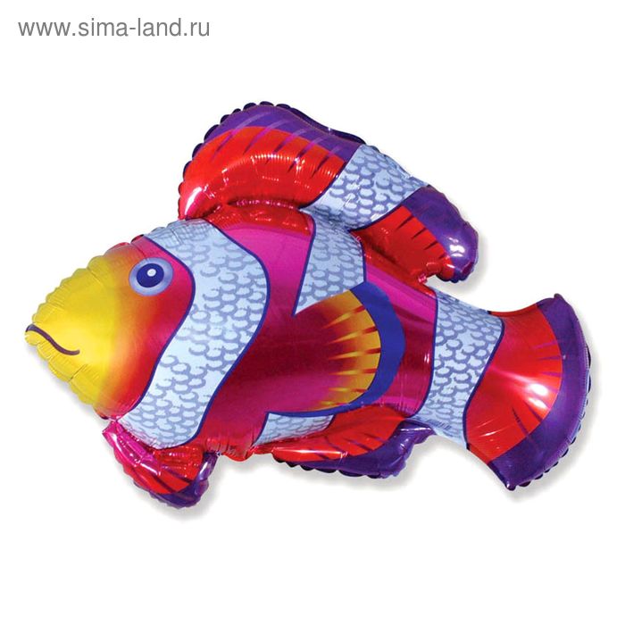 Шар фольгированный 30" "Рыба пёстрая", цвет красный - Фото 1