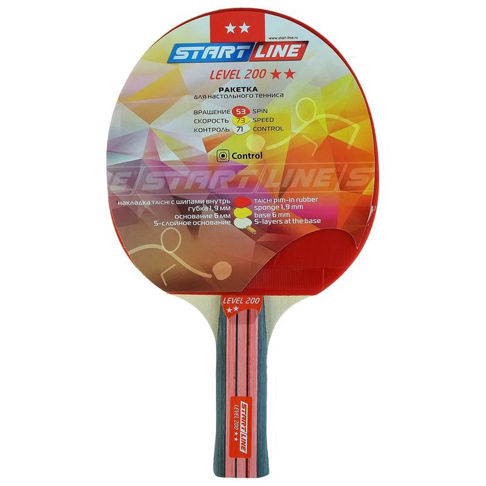 Ракетка для настольного тенниса Start line Level 200 с анатомической ручкой - Фото 1