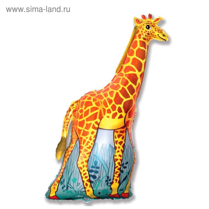 Шар фольгированный 30" "Жираф", цвет оранжевый - Фото 1