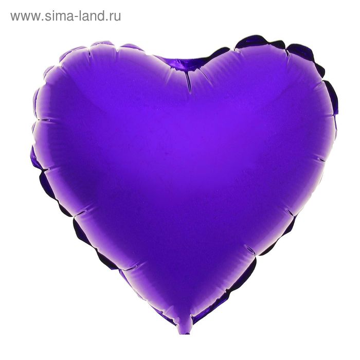 Шар фольгированный 32", сердце, металл, цвет фиолетовый - Фото 1
