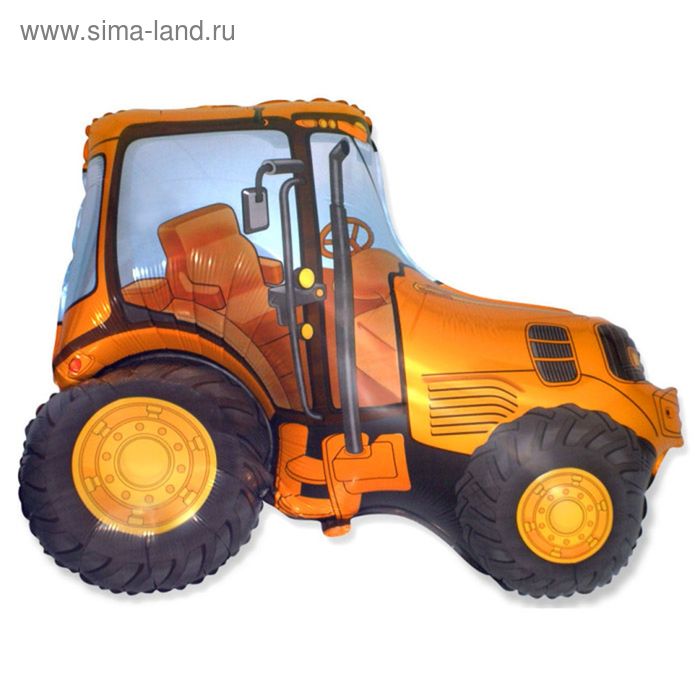 Шар фольгированный 30" «Трактор», цвет оранжевый - Фото 1