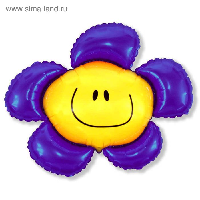Шар фольгированный 30" "Цветок", цвет фиолетовый - Фото 1