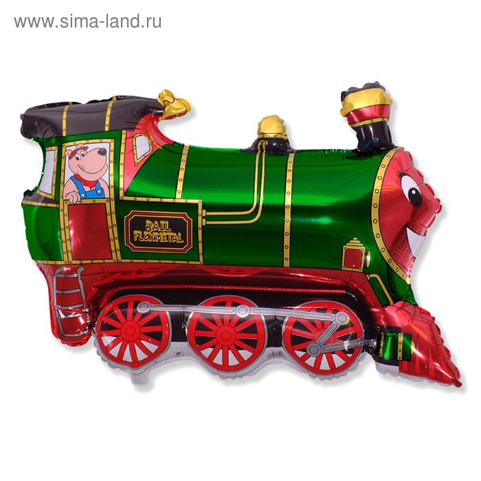 Шар фольгированный 31" «Поезд», цвет зелёный - Фото 1