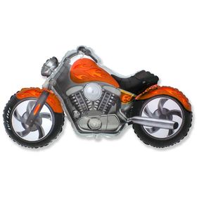 Шар фольгированный 45" «Мотоцикл», цвет оранжевый
