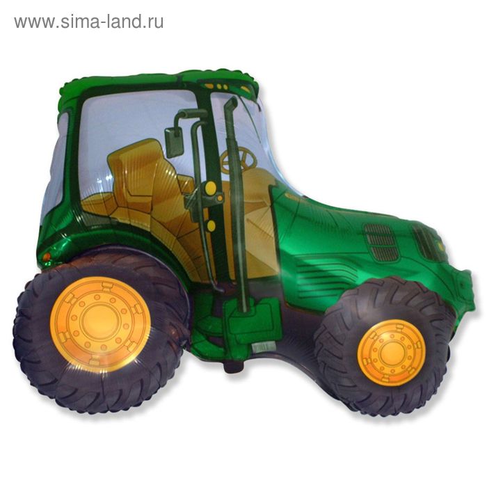 Шар фольгированный 30" "Трактор", цвет зелёный - Фото 1