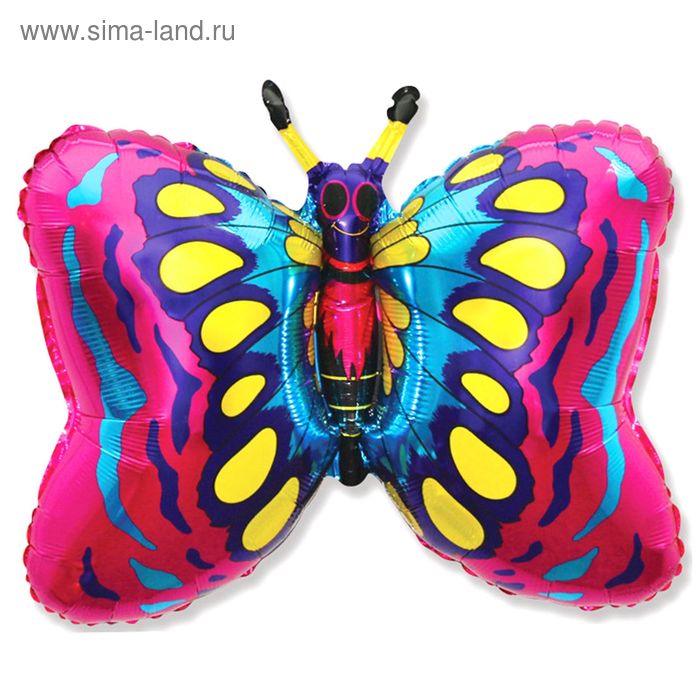 Шар фольгированный 30" "Бабочка", цвет малиновый - Фото 1