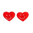 Сердечки-наклейки «Улыбка», набор 12 шт., цвет красный - Фото 1