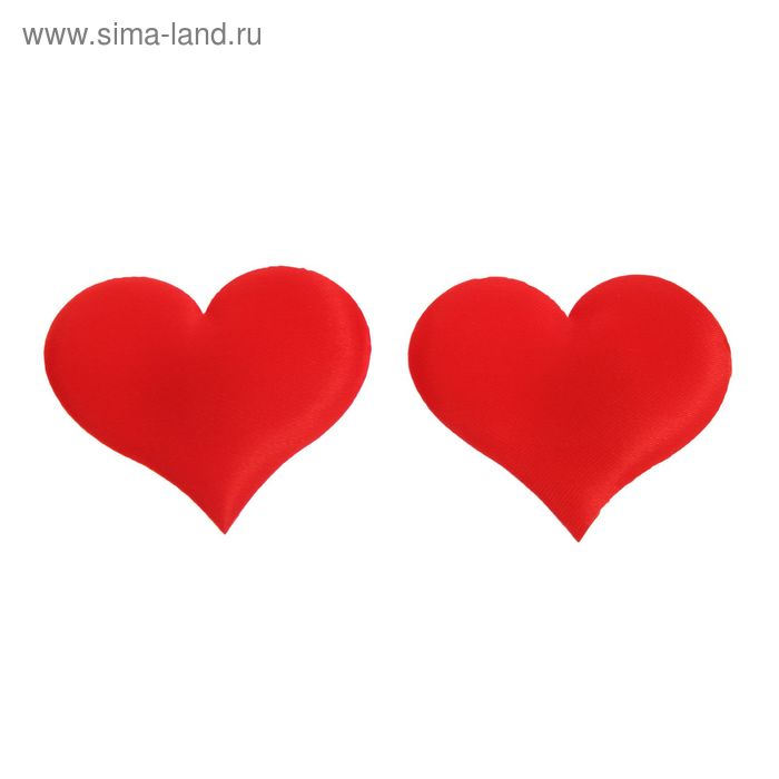 Сердечки-наклейки «Однотонные», набор 12 шт., цвет красный - Фото 1