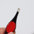 Пинцет скошенный, узкий, с резиновой вставкой, 9.5 см, МИКС - Фото 4