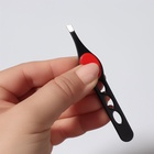 Пинцет скошенный, узкий, с резиновой вставкой, 9.5 см, МИКС - Фото 5