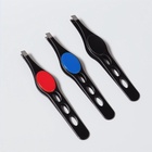 Пинцет скошенный, узкий, с резиновой вставкой, 9.5 см, МИКС - Фото 6