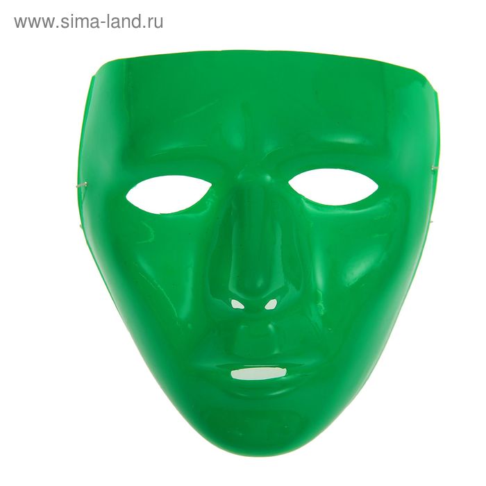 Карнавальная маска "Лицо", цвет зеленый - Фото 1