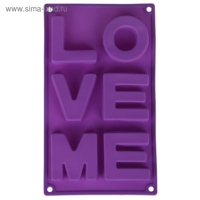 Форма силиконовая для выпечки Доляна Love me, 30×17,5×3 см, 6 ячеек, цвет МИКС - Фото 1