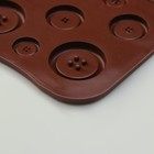 Форма для украшений Доляна «Пуговки», силикон, 20,5×10 см, 19 ячеек, цвет коричневый - Фото 4