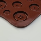 Форма для шоколада Доляна «Пуговки», силикон, 20.5×10 см, 19 ячеек, коричневая - Фото 10