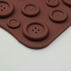 Форма для украшений Доляна «Пуговки», силикон, 20,5×10 см, 19 ячеек, цвет коричневый - Фото 5