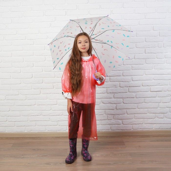 Дождевик детский унисекс "Непромокайка", универсальный размер, цвет розовый - фото 8443905