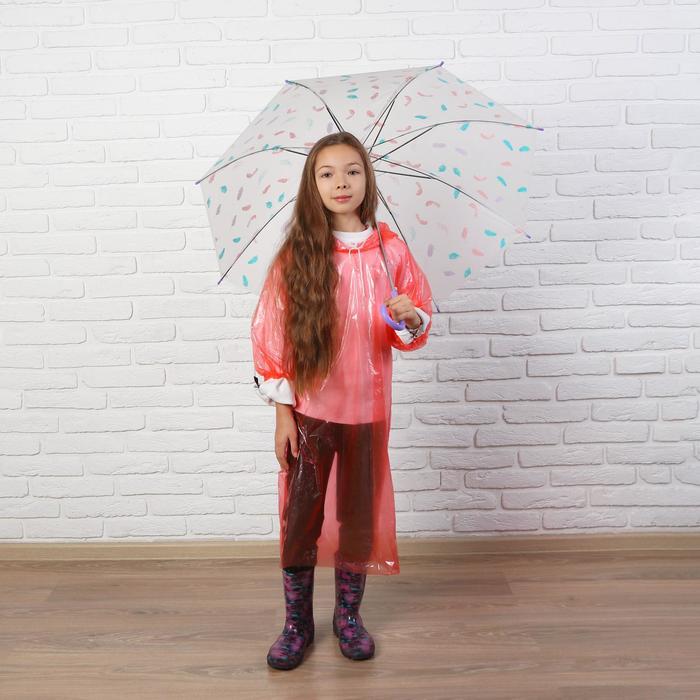 Дождевик детский унисекс "Непромокайка", универсальный размер, цвет розовый - Фото 1