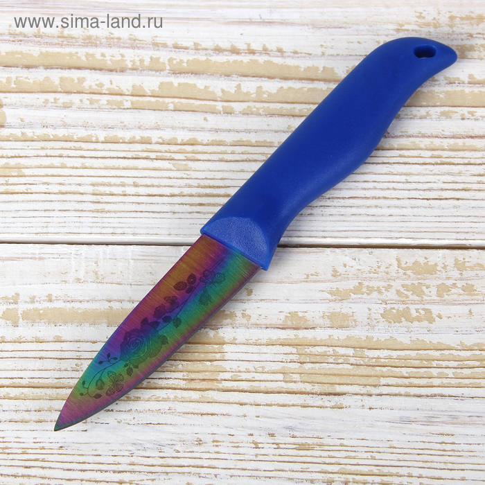 Нож кухонный с титановым покрытием Доляна «Органит», лезвие 8 см - Фото 1
