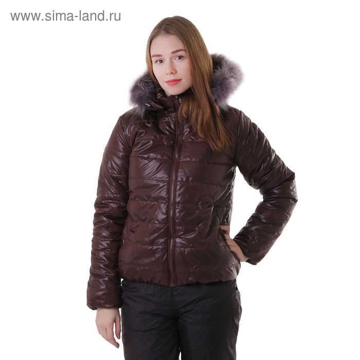 Куртка женская с мехом "ХЛОЯ", размер 44 (S), цвет шоколад - Фото 1