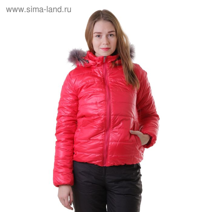 Куртка женская с мехом "ХЛОЯ", размер 46 (М), цвет фуксия - Фото 1
