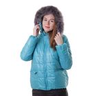 Куртка женская с мехом "ПАУЛА", размер 48 (L), цвет бирюза - Фото 2