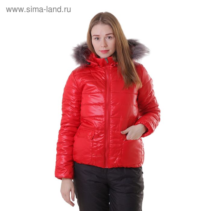 Куртка женская с мехом "ПАУЛА", размер 42 (XS), цвет красный - Фото 1