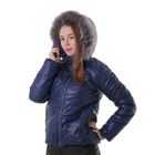 Куртка женская с мехом "ХЛОЯ", размер 42 (XS), цвет индиго - Фото 2