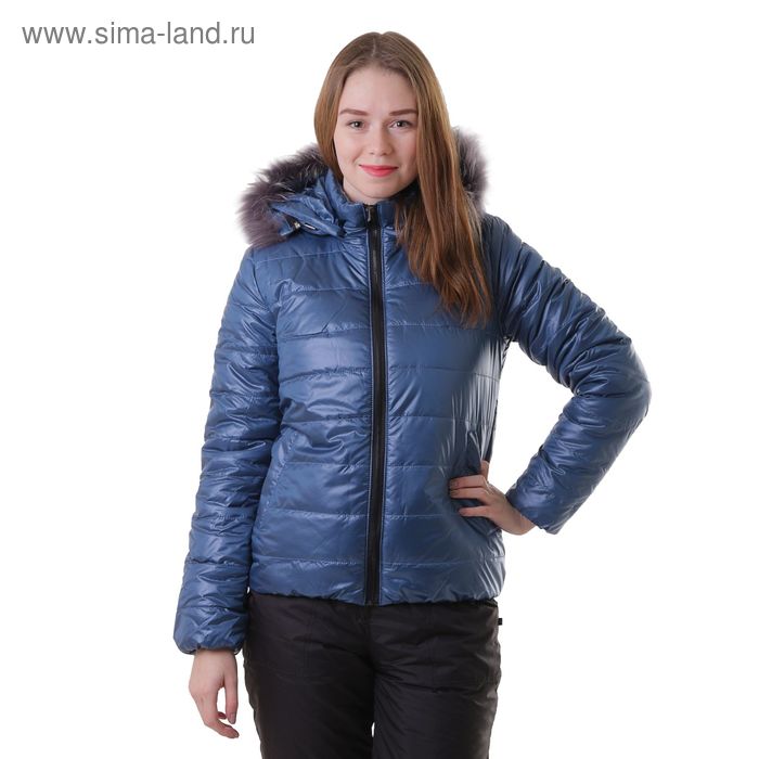 Куртка женская с мехом "ХЛОЯ", размер 42 (XS), цвет джинс - Фото 1