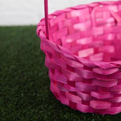 Набор корзин плетеных, бамбук, 22х18x10/34, 24х19x10/36, 27х21x10/38см, 3шт. Розовый