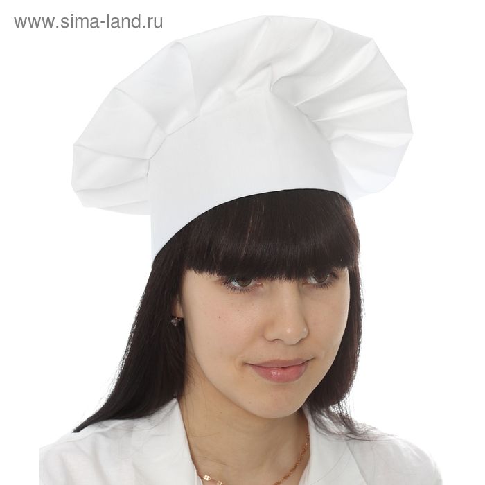 Колпак повара, р. 58 х 60 см, цвет белый - Фото 1