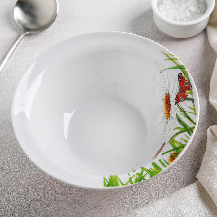 Тарелка глубокая Добрушский завод «Ромашка», 550 мл, фарфор, белая - Фото 1