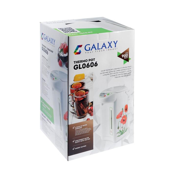 Термопот Galaxy GL 0606, 900 Вт, 5 л, рисунок "маки" - фото 51330866