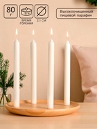 Набор хозяйственных свечей парафиновых, 2.1×24.5 см, 11 ч, 80 г, 4 шт. - Фото 2