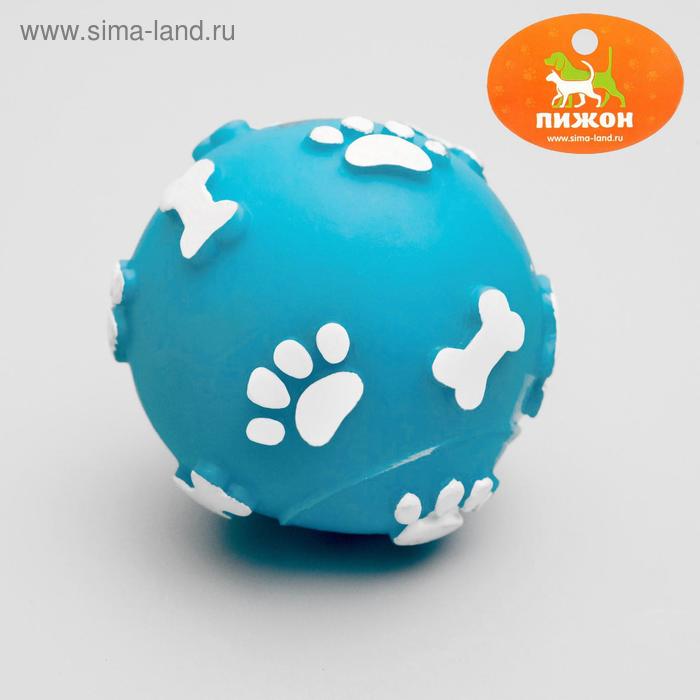 Мячик пищащий "Лапки" для собак, 5,5 см, микс цветов - Фото 1
