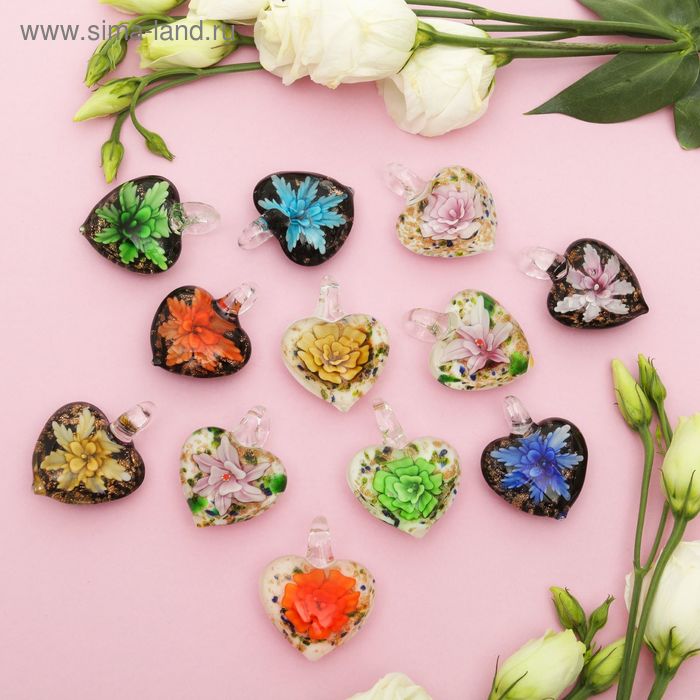 Подвеска «Муранское стекло» натурель, рисунок МИКС - Фото 1