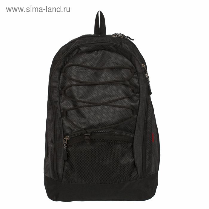 Рюкзак молодежный на молнии, 2 отдела, 1 наружный карман, чёрный - Фото 1
