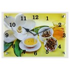 Часы-картина настенные, серия: Цветы, "Чайная церемония" 25х35 см - фото 8444199