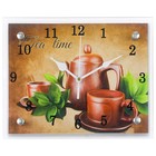 Часы-картина настенные, серия: Интерьер, "Чайный набор "Tea Time", 20х25 см - фото 4085756