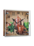 Часы настенные интерьерные «Чайный набор», бесшумные, плавный ход, 25×20 см - Фото 2