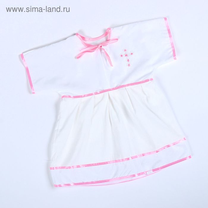 Платье крестильное (сатин/жаккард+бязь), рост 74-80 см, цвет розовый 2009 - Фото 1