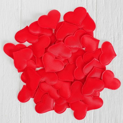 Сердечки декоративные, набор 50 шт., 3.2 см, красные