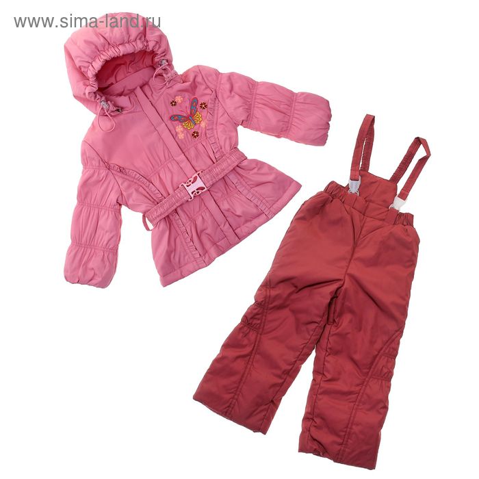 Комплект для девочки (куртка+брюки), рост 104 см, цвет розовый/бордо Ш-0129 - Фото 1