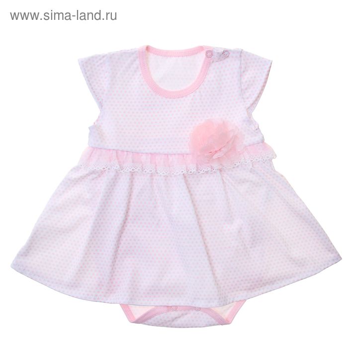 Боди-платье для девочки, возраст 12 месяцев, цвет белый (арт. FF-226) - Фото 1