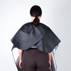 Пеньюар парикмахерский, двусторонний, 140×100 (±1) см, серебристый/чёрный - Фото 5