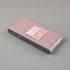 Пилка для ногтей, прямая, 100/180 грит, 18 см, фасовка 20 шт., чёрная - Фото 5