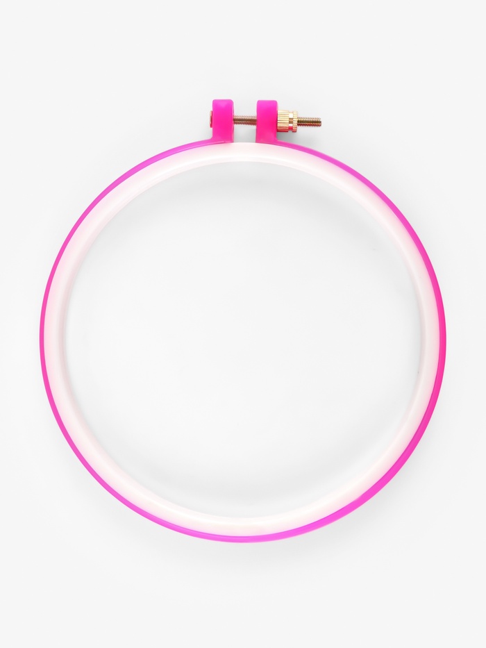 Пяльцы для вышивания, d=14/16 см, розовые - Фото 1