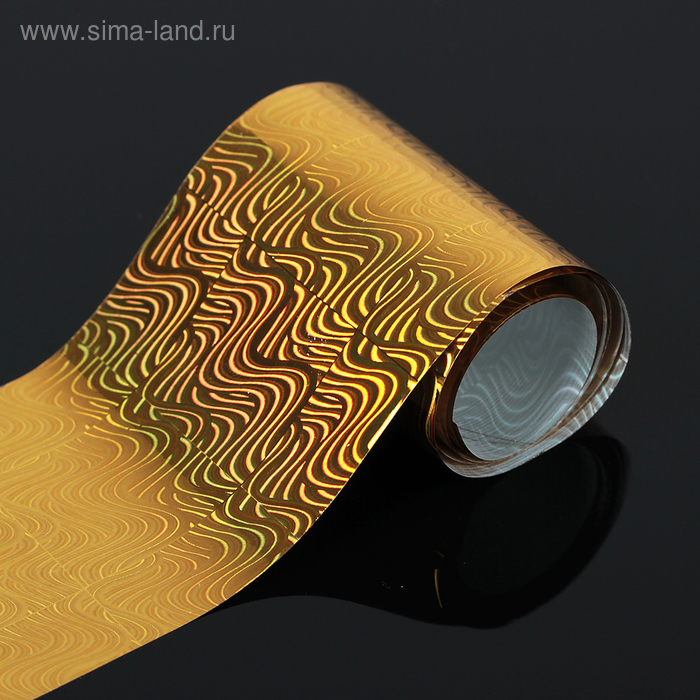 Переводная фольга для дизайна ногтей, 4х50см, цвет золотой - Фото 1