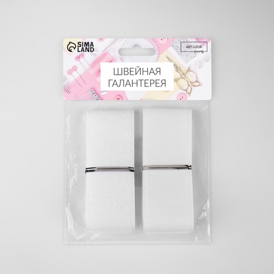 Липучка, 40 мм, 50 см, белая