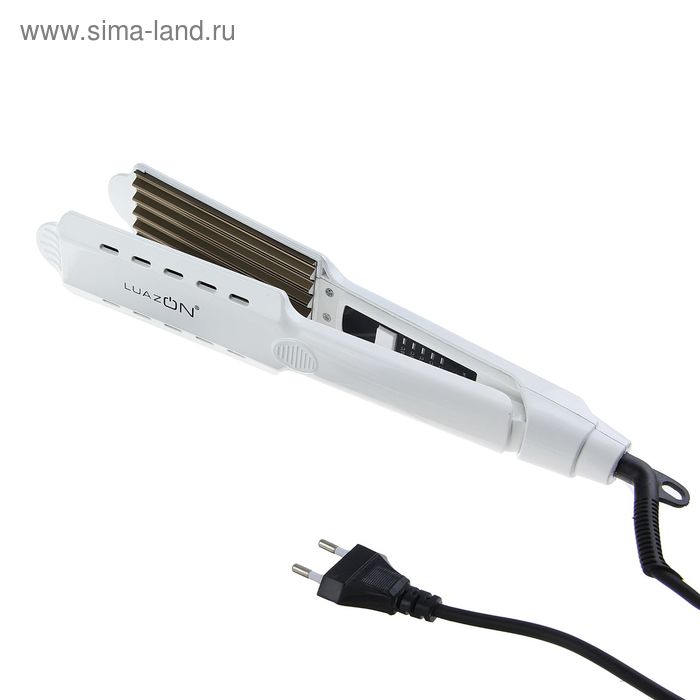 Щипцы-гофре Luazon LW-12, 60 Вт, 160-240 С, турмалиновые пластины, белые - Фото 1